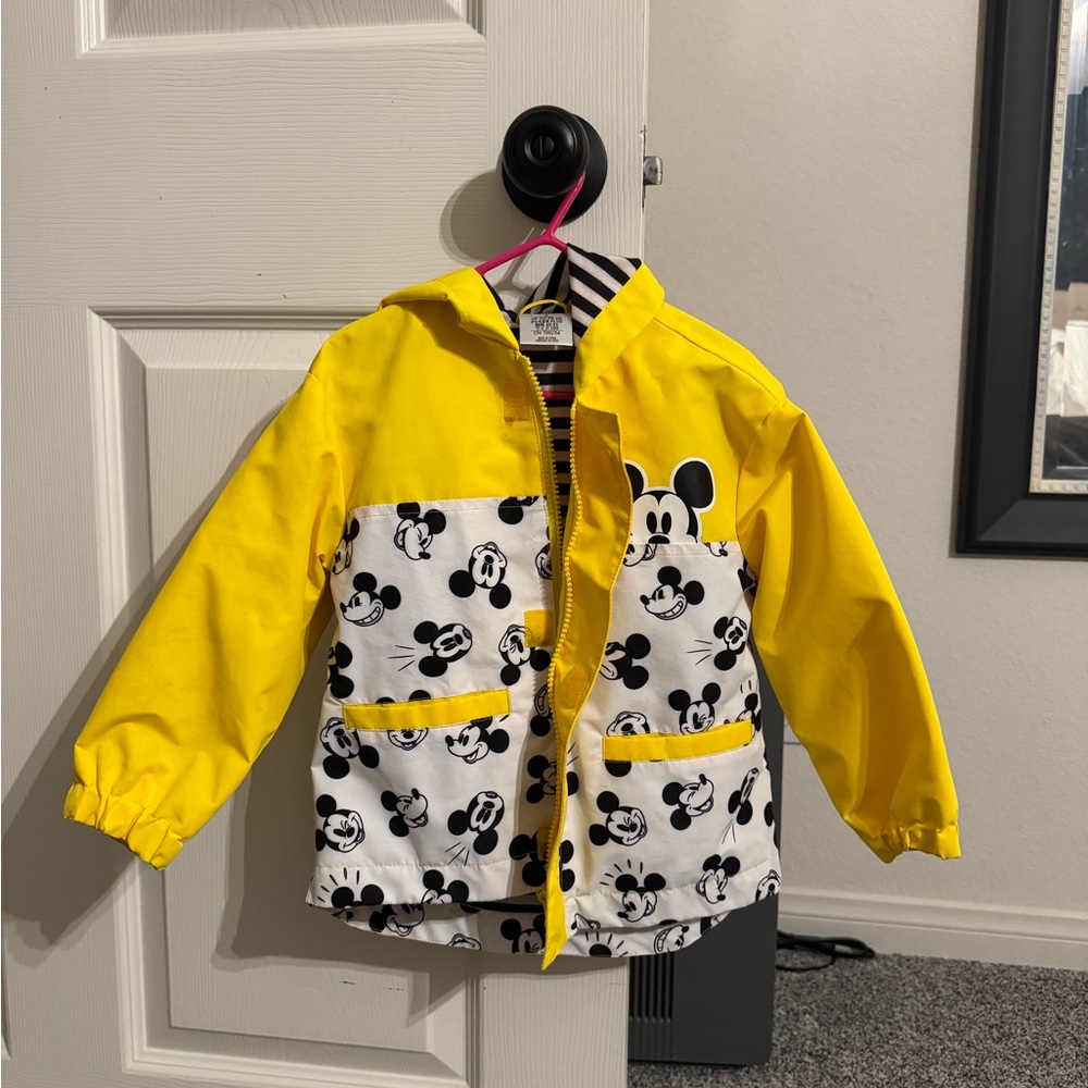 Disney Mickey Mouse Yellow and White Raincoat